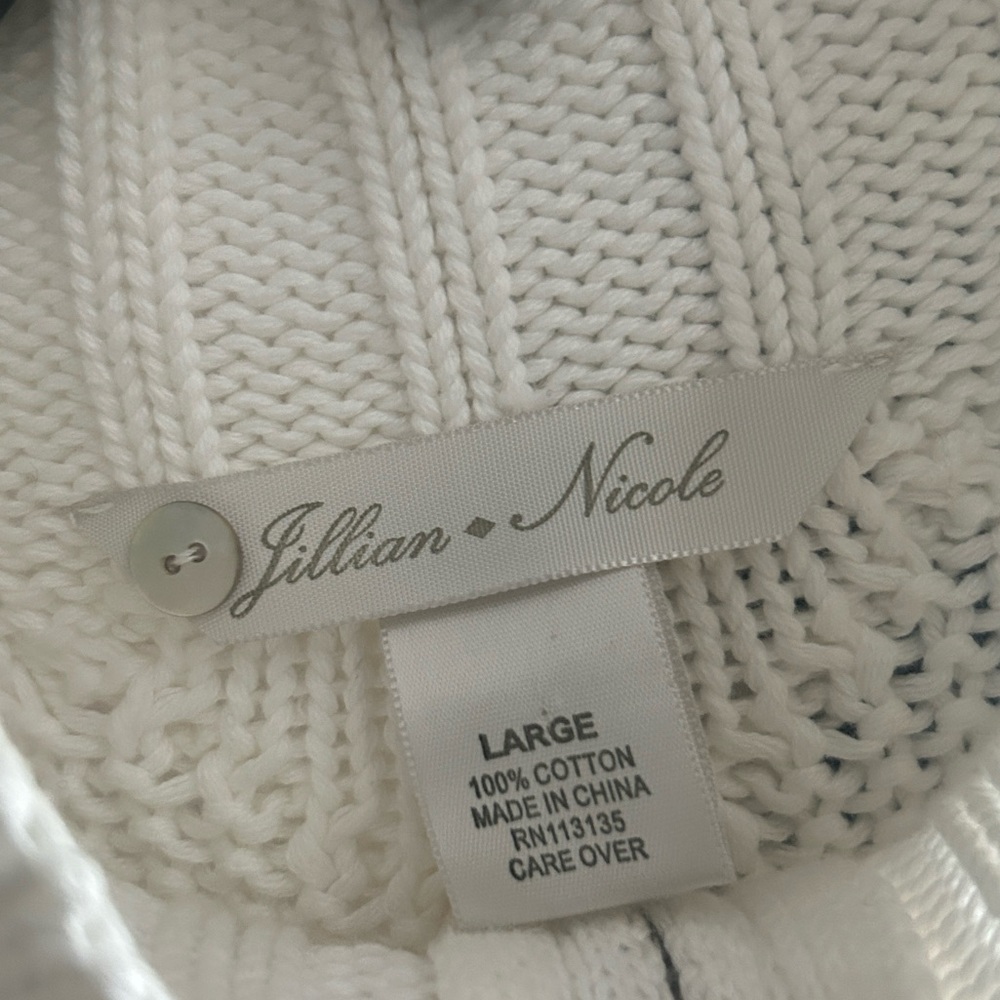 Womens Jillian Nicole Cable Knit Full Zip Sweater